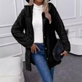 thumbnail image 3 of Aellinatey Women's Wool Jacket Button-Down Jacket Hooded Side-Open Cardigan Jacket, 3 of 19