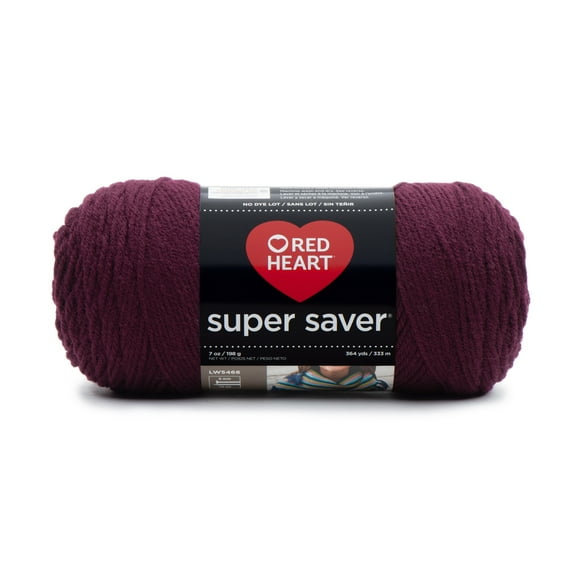 Red Heart® Super Saver™ #4 Worsted Acrylic Yarn, Claret 7oz/198g 364yd