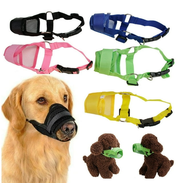 CHOK Soft Mesh Adjustable Dog Muzzle Black Size M (10” to 15” Chest Size)