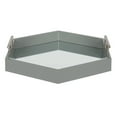 thumbnail image 2 of Kate and Laurel Lipton Hexagon Decorative Mirrored Tray with Polished Metal Handles, Gray and Silver, 2 of 5