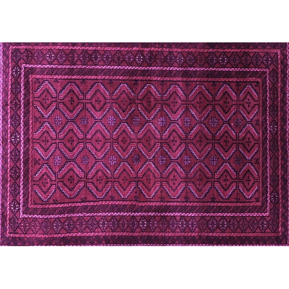 Ahgly Company Indoor Rectangle Southwestern Purple Country Area Rugs, 7' x 10'