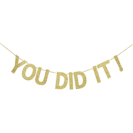 Gold Glitter Adios Banner with Heart Cutout, Divorce Breakup Farewell Bachelorette Party Decor