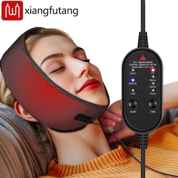 660nm red light infrared 850nm fabric chin and neck home use neck heating massager