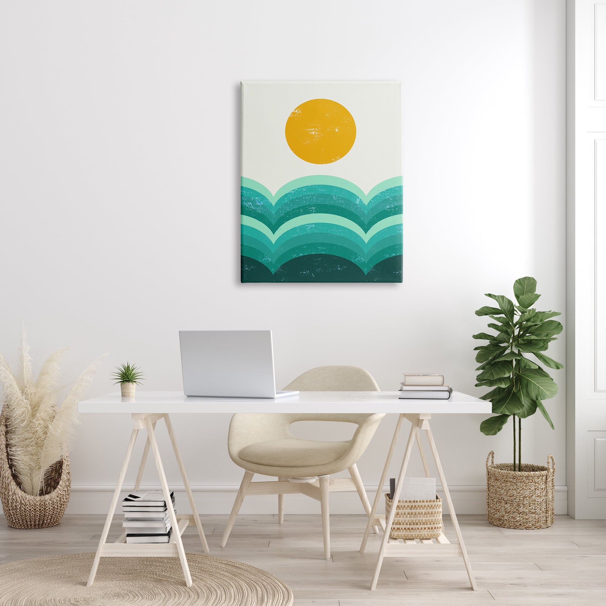 Stupell Indtries Sun Rising over Green Hills Abstract Geometric Arches,30 x 40,Design by Daphne Polselli