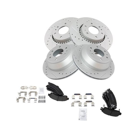 Front and Rear Brake Pad and Rotor Kit - Compatible with 2002 - 2005 GMC Envoy XL 2003 2004