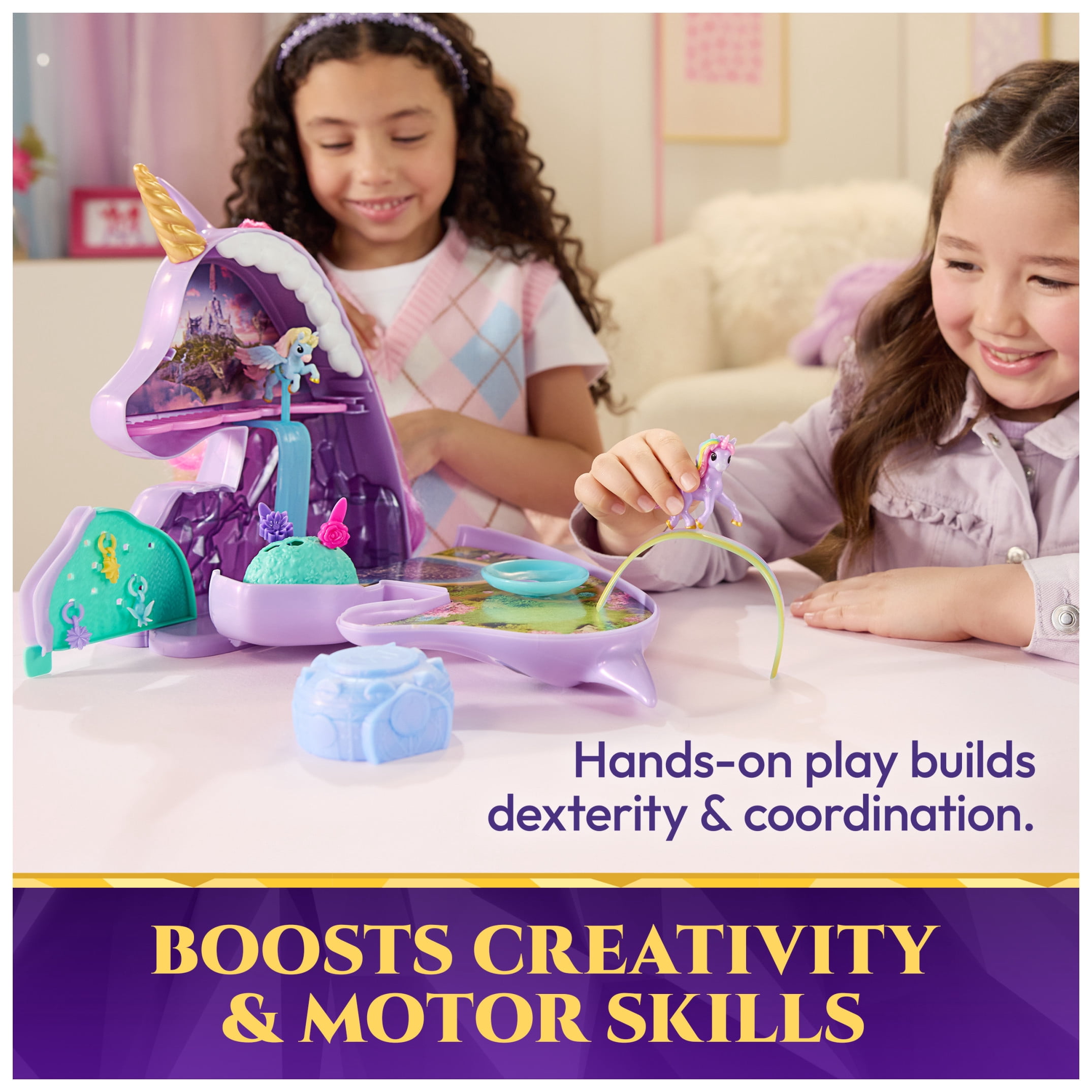 Unicorn Academy, Wildstar 2-in-1 Styling Head & Playset with Hair Accessories and 2 Mini Figures