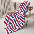 thumbnail image 3 of Hirioo American Patriotic Stars And Stripes for Flannel Blanket, Cozy and Warm Throw for Bed or Couch ,Perfect for All Seasons-40"x30", 3 of 6