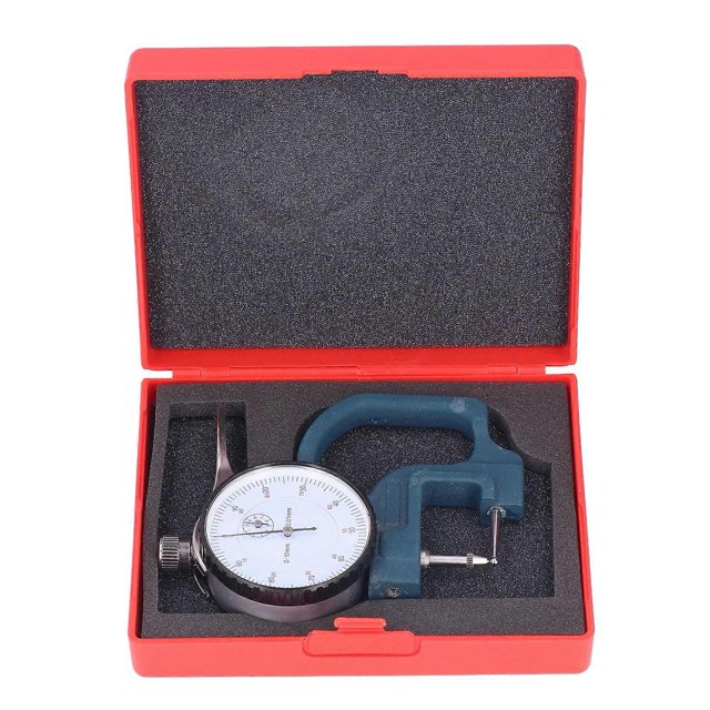 Thickness Gauge High Accuracy Round Dial Thickness Measuring Tool Aluminum Alloy 0?10mm