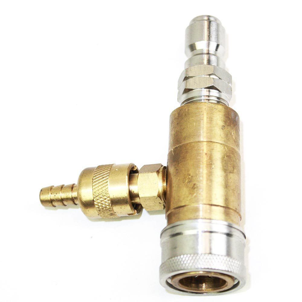 Soap Injector Coupler T Fitting for Pressure Washer Adjustable Valve 3/