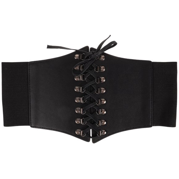 UPOUART Waist Belt Imitation Wide Belt Black 1Pack for Costume