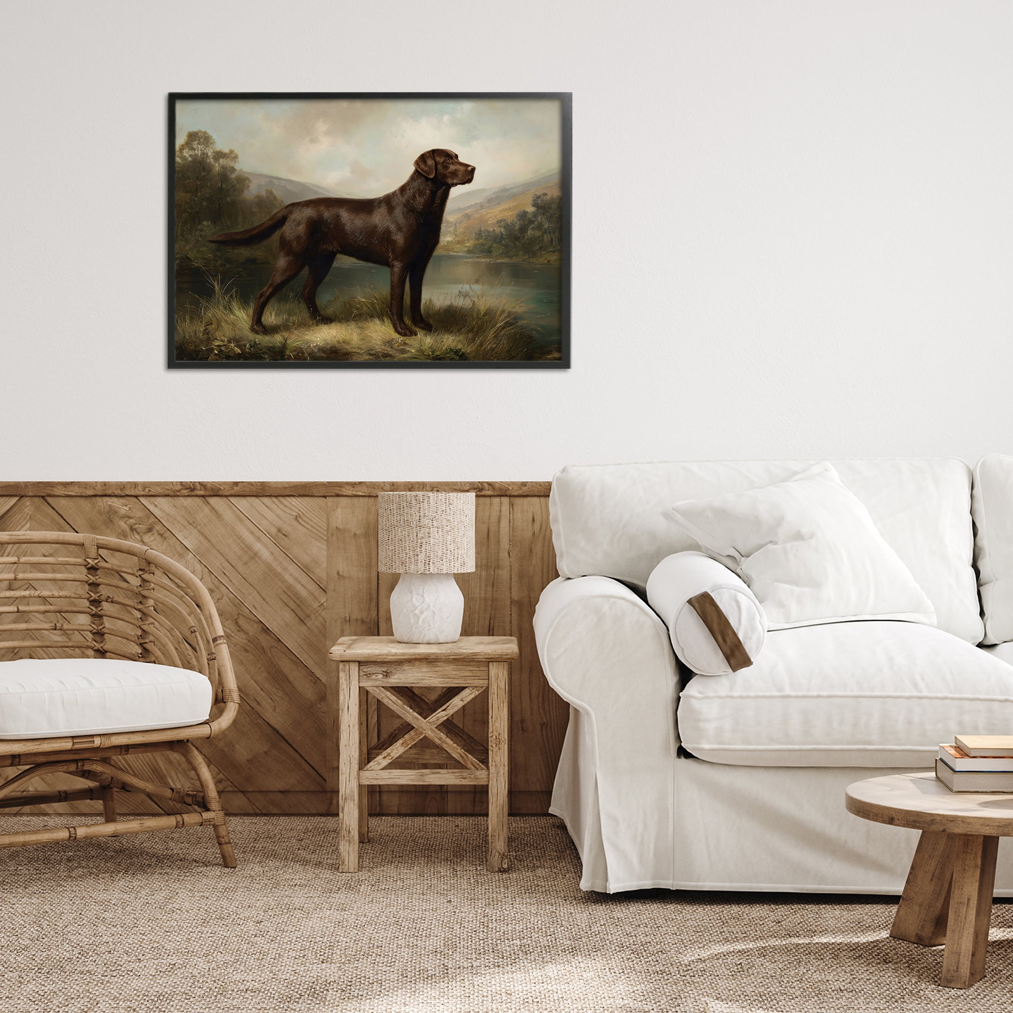 Stupell Industries On Alert Hunting Dog Black Framed Giclee Art, design by Petal Prints Design