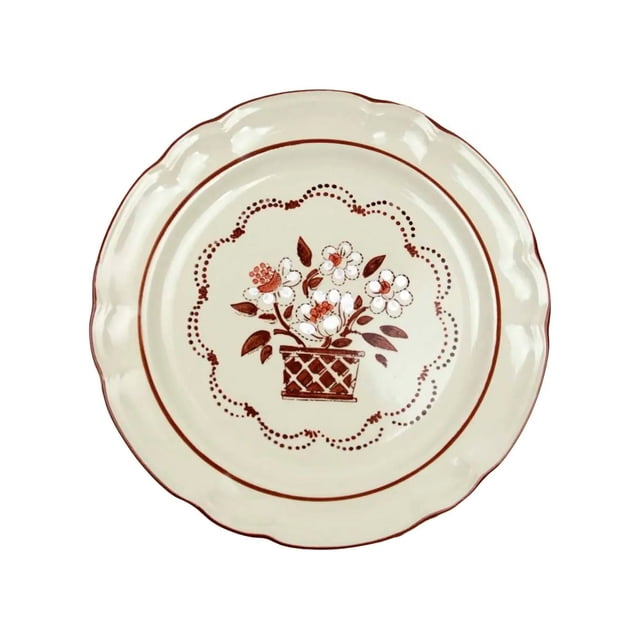 12 Platos Trinche Cerámica Flor De Otoño 27 Cm