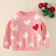 thumbnail image 2 of Plebaso Toddler Baby Girls Boys Valentine's Day Sweater Long Sleeve Ruffled Crew Neck Knit Tops Baby Fall Winter, 2 of 5