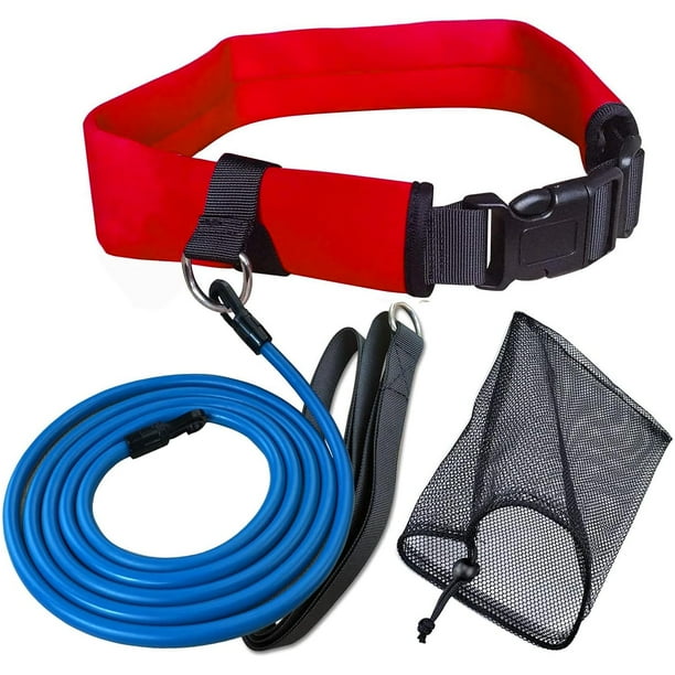 UCEDER Swim Tether Cinturón estacionario de resistencia a la natación Cinturón de entrenamiento Bungee de natación Arnés de cinturón de entrenador de natación para piscina Ideal para entrenamiento de