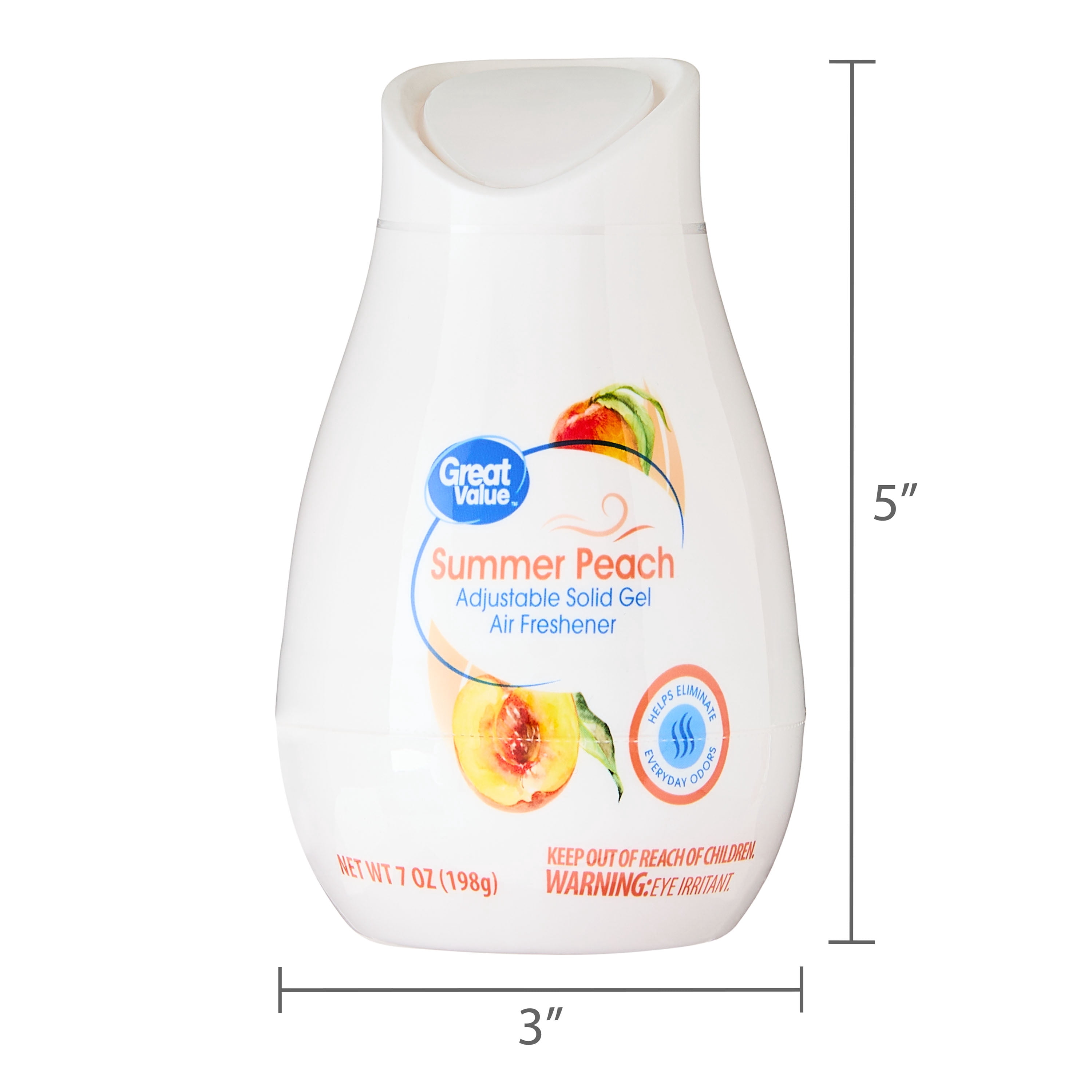 (12 pack) Great Value Adjustable Solid Gel Cone Air Freshener, Summer Peach, 7 oz