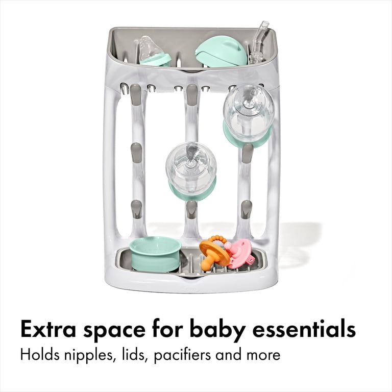 OXO Tot Space-Saving Baby Bottle Drying Rack, White photo 4