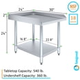 thumbnail image 3 of AmGood 30" x 24" Stainless Steel Equipment Stand | Height: 24" | Commercial Heavy Duty Grill Table, 3 of 7