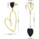thumbnail image 5 of Asymmetrical Mismatched Heart Stud Earrings for Women Dangling Love Drop Dangle Gold & Rose Gold Acrylic Trendy Big Long Teacher Fun Costume Jewelry Q, 5 of 5