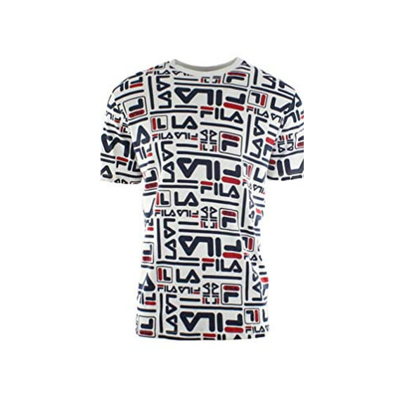 Fila Men's Charlie AOP Tee White/Peacoat/Chinese Red M