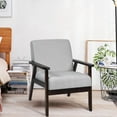 thumbnail image 2 of Giantex  Accent Chair, Mid-Century Modern Arm  Chair for Living Room, Bedroom, Light Gray, 2 of 8