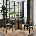 thumbnail image 3 of Pemberly Row Modern Round Dining Table with Cane Base in Black, 3 of 5