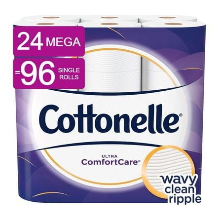 Cottonelle Ultra ComfortCare Toilet Paper, 24 Mega Rolls (= 96 Regular