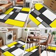 thumbnail image 6 of Modern Color Blocks Washable Area Rugs 3'x5', Gray Yellow White Rectangle Geometric Low Pile Throw Living Room Rug Non-Slip Sturdy Edge Binding Carpet for Indoor Entryway Bedside Kitchen, 6 of 9