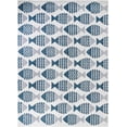 thumbnail image 2 of Unique Loom Outdoor Coastal Collection Area Rug - Pesci (10' x 14' 1" Rectangle Navy Blue/Ivory), 2 of 6