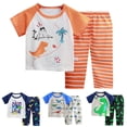 thumbnail image 2 of YUEHUA Toddler Boy Outfits Slim Fit Relaxed Regular Fit Solid Color Soft Lightweight Fabric T-Shirt and Shorts Summer Clothes for Kids 3-8 Years, 2 of 3