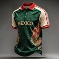 thumbnail image 2 of 2026 New Mexico Soccer Jersey Men, Mexican Jersey Soccer T-Shirt, Jersey De Mexico Polo Collar Short Sleeve Football Shirt, Athletic Training Uniform for Adult, 2 of 5