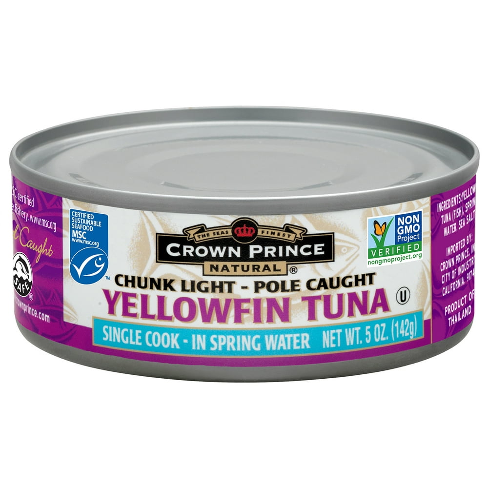 Crown Prince Natural Chunk Light Yellowfin Tuna In Spring Water, 5 oz