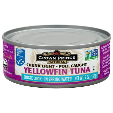 Crown Prince Natural Chunk Light Yellowfin Tuna In Spring Water, 5