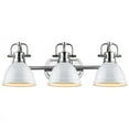 thumbnail image 3 of Beaumont Lane 3 Light Steel Vanity Light in Chrome and White, 3 of 3
