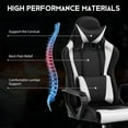 thumbnail image 4 of BIQWBIC Gaming Chair, High-Back Ergonomic Video Game Chair for Teen, with Adjustable Seat, Lumbar Support, Armrest and Headrest, White, 4 of 7