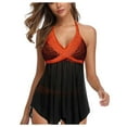 thumbnail image 1 of Tankini Swimsuit for Women Two Piece Tummy Control Bathing Suits Tankini Top with Sporty, 1 of 7