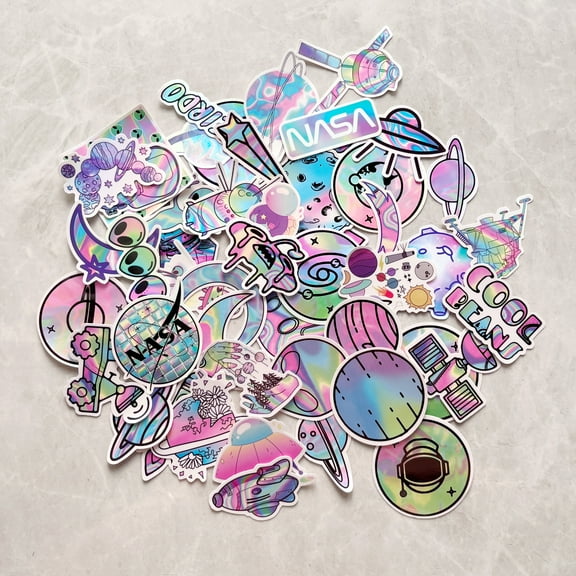 Alien Sticker Pack of 50 Space Stickers Decals for Laptops Hydro Flasks Water Bottles Luggage Helmet