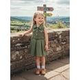 thumbnail image 6 of BemeyourBBs Toddler Baby Girl Safari Dress Kids Little Baby Girls Safari Outfit Lapel Sleeveless Front Pockets Button Down Pleated Dress with Belt Spring Summer Fall Clothes, 6 of 9
