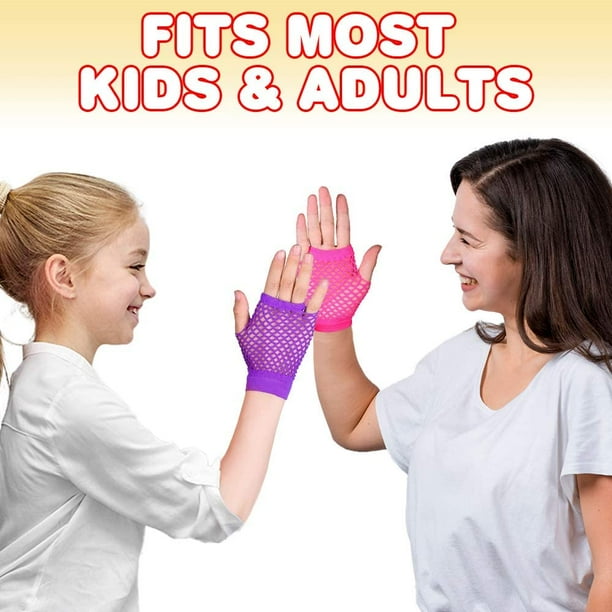 12 Pares De Guantes Rave Intermitentes De Nailon – 20x13 Cm, Elásticos, Brillan Bajo Luz UV, Perfectos Para Fiestas Nocturnas Y Festivales