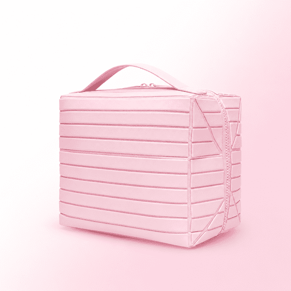 Fold Down Parallel Travel Makeup Bag for Women, Large Capacity Makeup Organizer with Compartments, Waterproof Cosmetic Bag for Skincare & Brushes