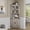 Washed gray, variant on Gaderth Corner Cabinet, Tall Corner Storage Cabinet with Glass Door & Adjustable Shelves, 6-Tier Farmhouse Hutch with Storage for Living Room, Kitchen, Bathroom