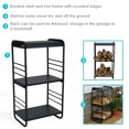 thumbnail image 3 of Sunnydaze Indoor/Outdoor Iron and Steel Modern Rounded Edge Fire Pit or Fireplace Firewood Log Rack Storage -36" - Black, 3 of 7