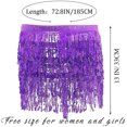 thumbnail image 5 of KOMOO Women Boho Sequin Tassel Skirt Fringe Belly Skirt Rave Party Dance Miniskirt, 5 of 7