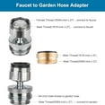 thumbnail image 2 of DEXIMRO 3/4 Inch GHT thread Garden Hose Adapter with Aerator, 360 Degree Swivel Faucet to Garden Hose Adapter,Sink Garden Hose Attachment Connection for Bathroom Kitchen, 2 of 9