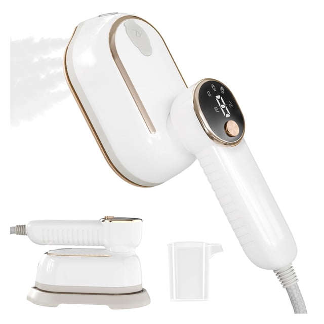 Travel Steamer, 1200W Portable Steamer for Clothes, 10-Second Rapid Heat-Up Plancha a Vapor Para Ropa with LED, 180° Rotating Handle & Ceramic Sol