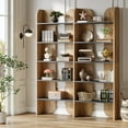 thumbnail image 3 of Tribesigns 5-Tier Farmhouse Bookshelf, 70.87-Inch Tall Double Wide Bookcase with Open Shelves, 3 of 7