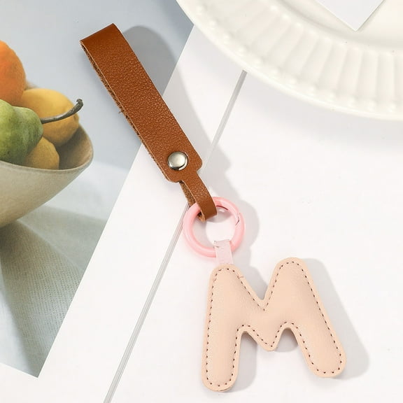 maxiaoxia Leather Letter Pendent for Keychain, Alphabet Letter Keychains, A-Z Initial Letter Gift, for Backpack Handbags Purse