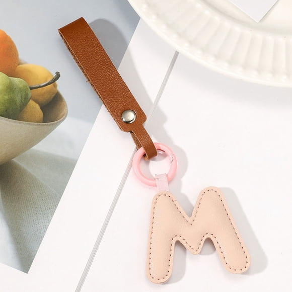 RKSTN Suspension components New Leather English Letter Keychain Hanger Car Keychain Bag Accessories