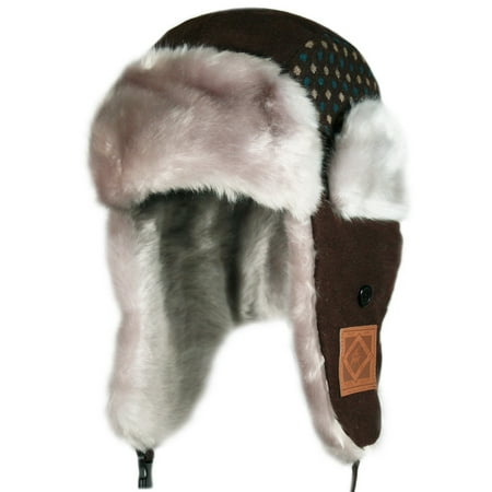 Wool Trapper - City Hunter Kw140 Dot Premium Wool Kids Trapper Bomber Hat -Brown