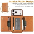 thumbnail image 2 of 2 In 1 Function Wallet Case for iPhone 17 Pro Compatible with MagSafe for Men Women, Detachable Magnetic Wallet Phone Case with Card Slots Holder, Support Magnetic Car Mount - Brown, 2 of 7