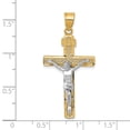 thumbnail image 2 of FJC Finejewelers 10 kt Two Tone Gold Two-tone Bright Cut Large Block Lattice Cross with Crucifix Charm 42 x 21 mm, 2 of 6